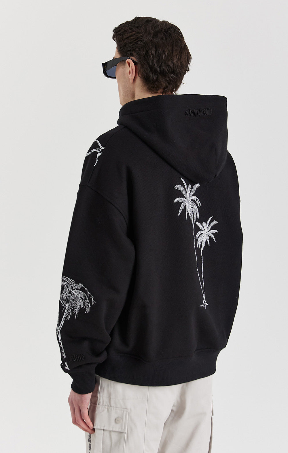 Black Mono Palm Hoodie - ONLY THE BLIND™