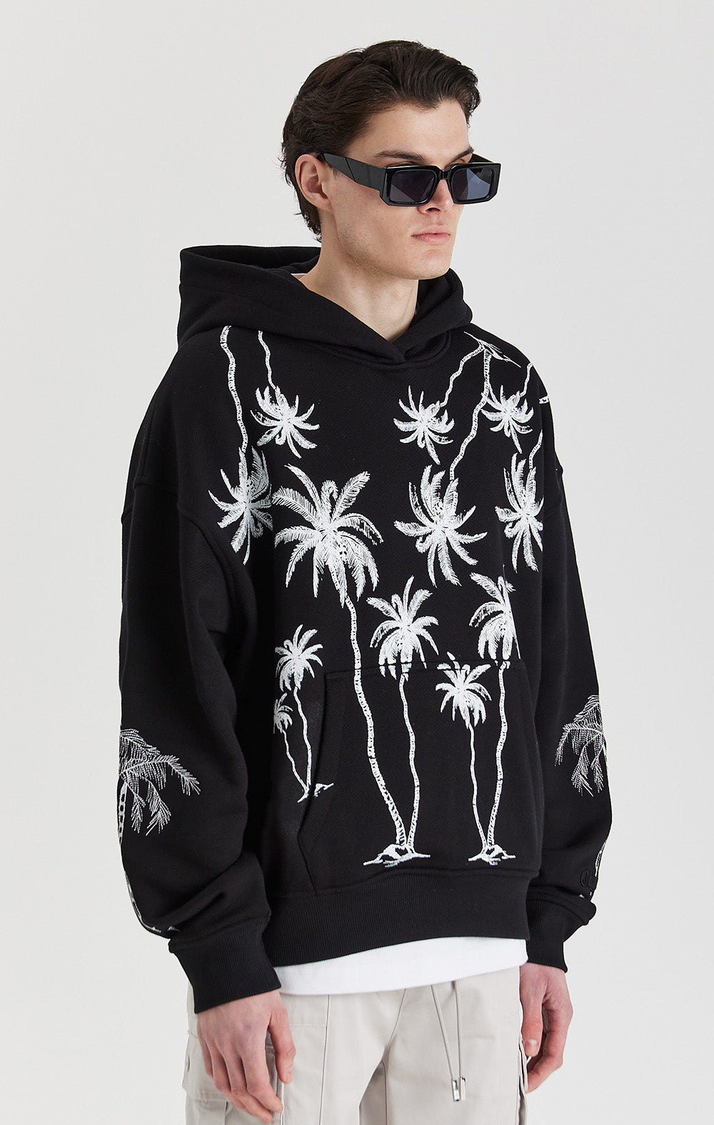 Black Mono Palm Hoodie - ONLY THE BLIND™