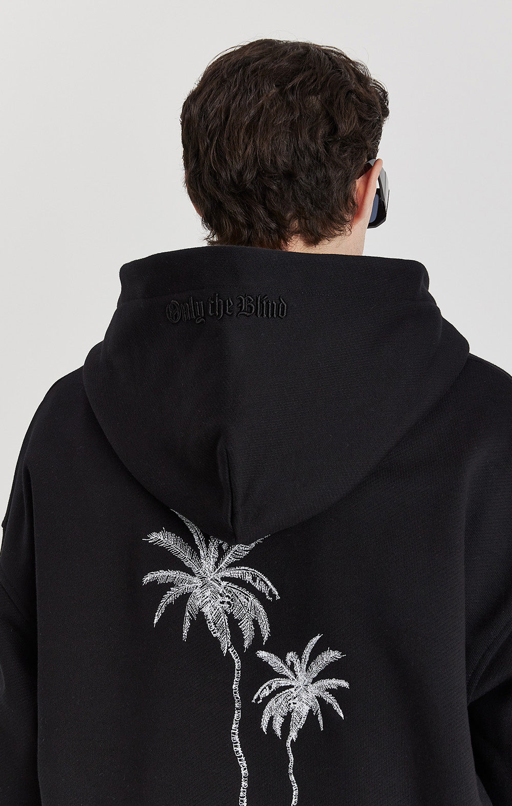 Black Mono Palm Hoodie - ONLY THE BLIND™
