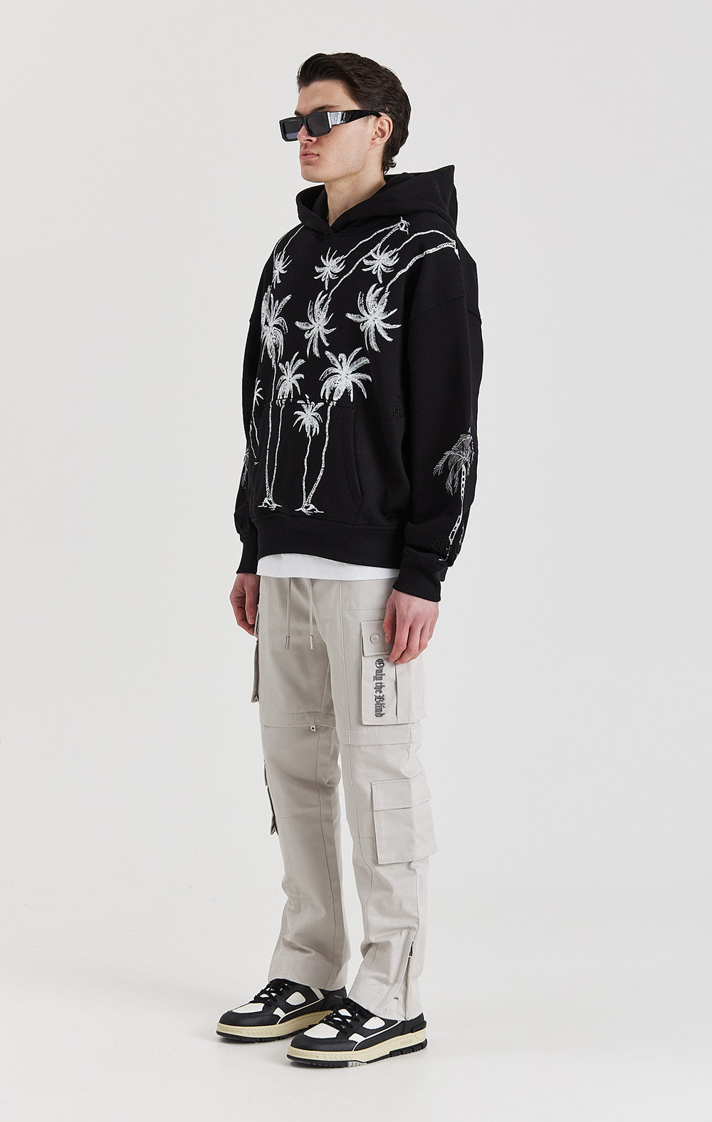 Black Mono Palm Hoodie - ONLY THE BLIND™
