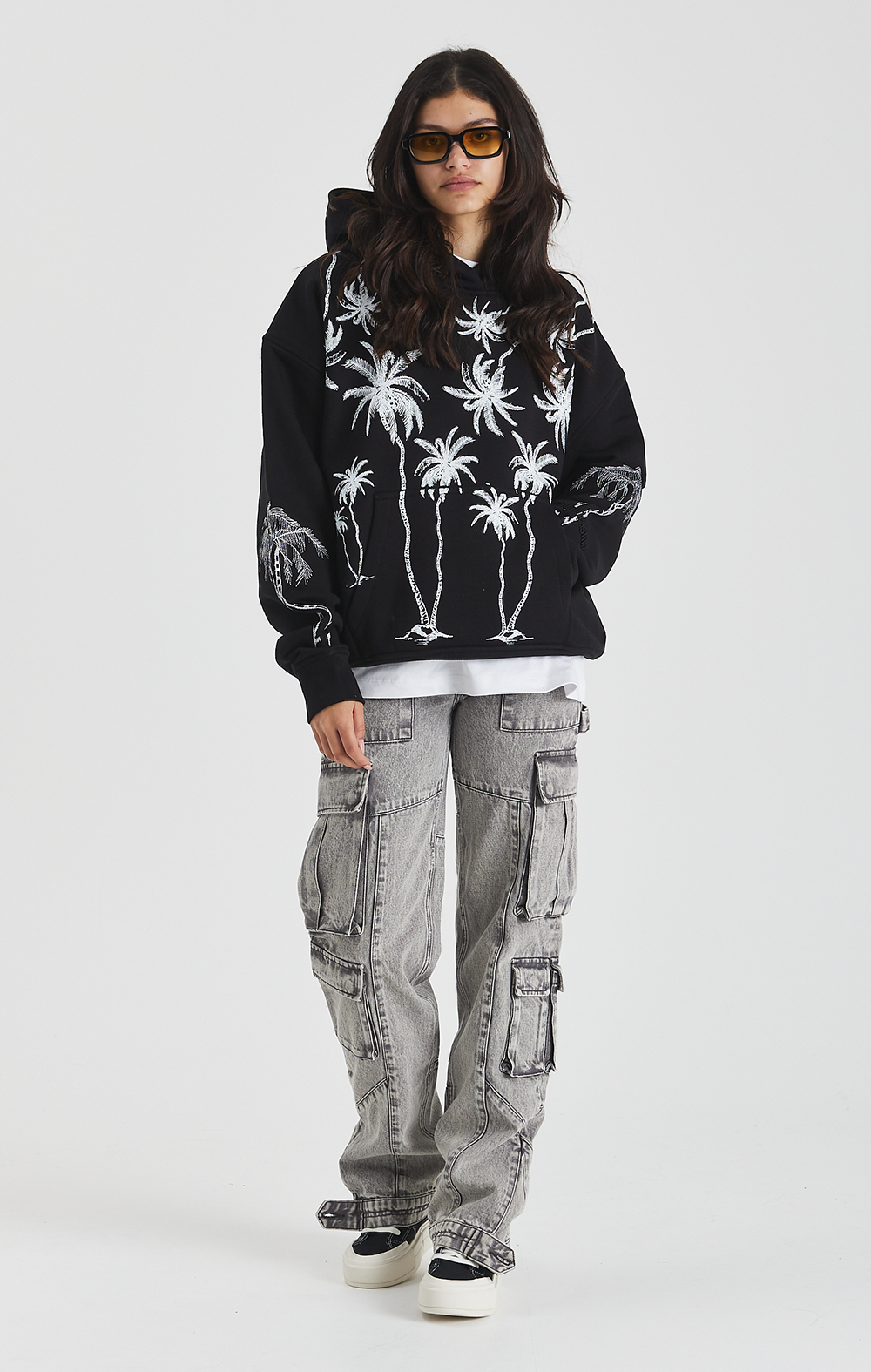 Black Mono Palm Hoodie - ONLY THE BLIND™