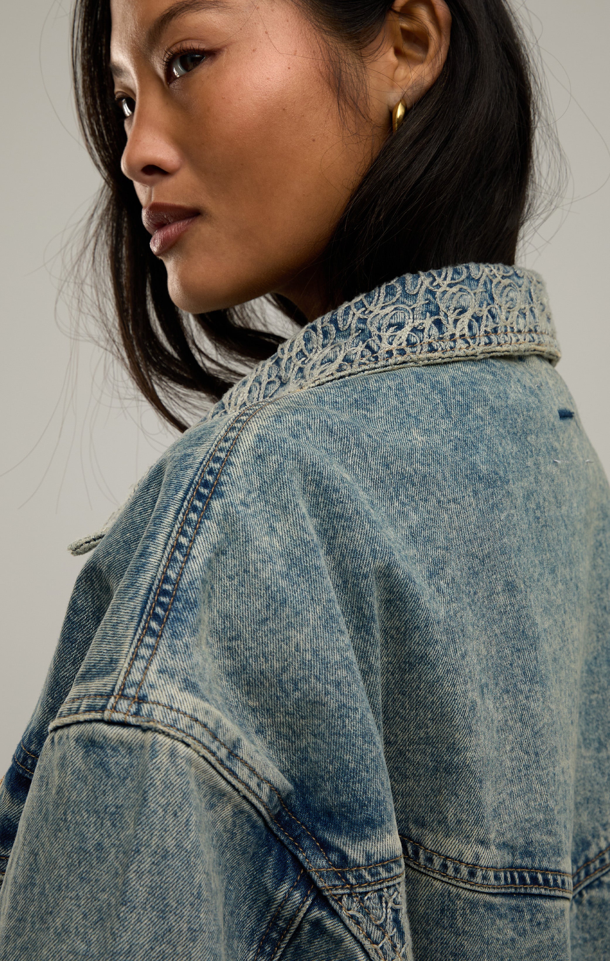 Signaturstich -Denimjacke