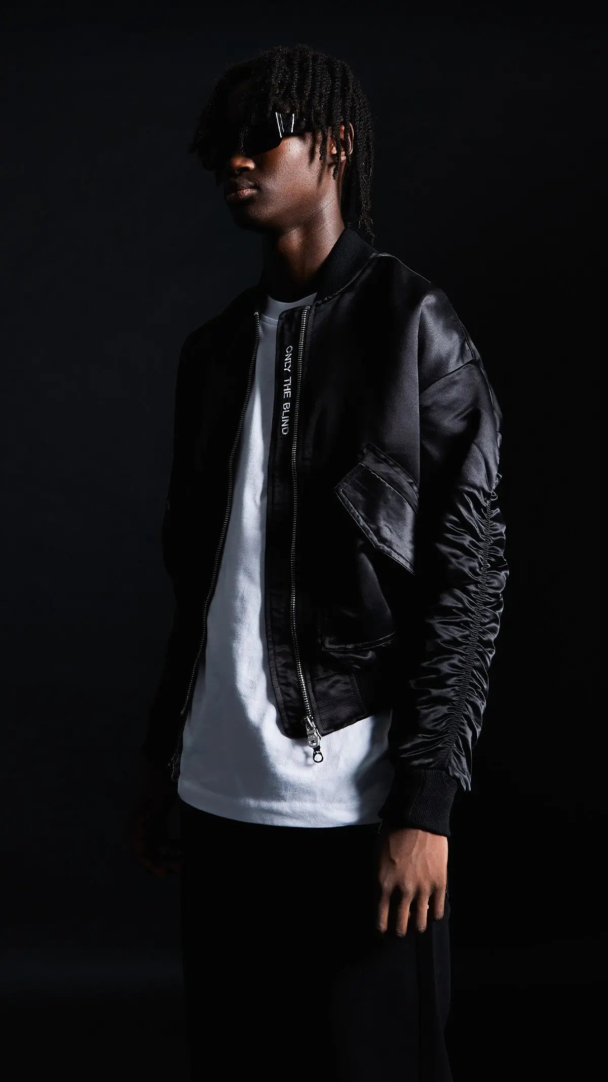 Signature Satin Black Bomber ONLY THE BLIND