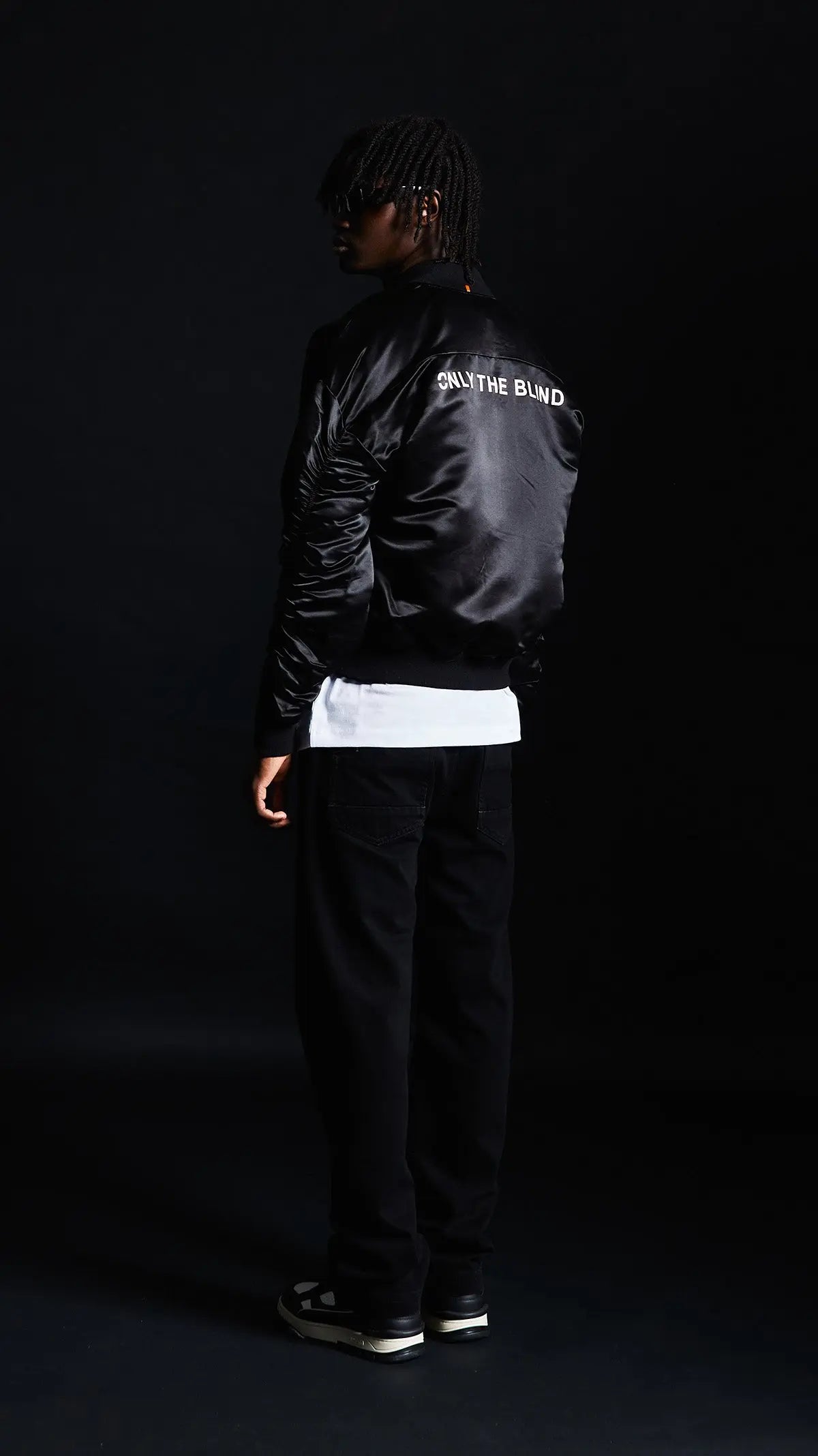 Signature Satin Black Bomber ONLY THE BLIND