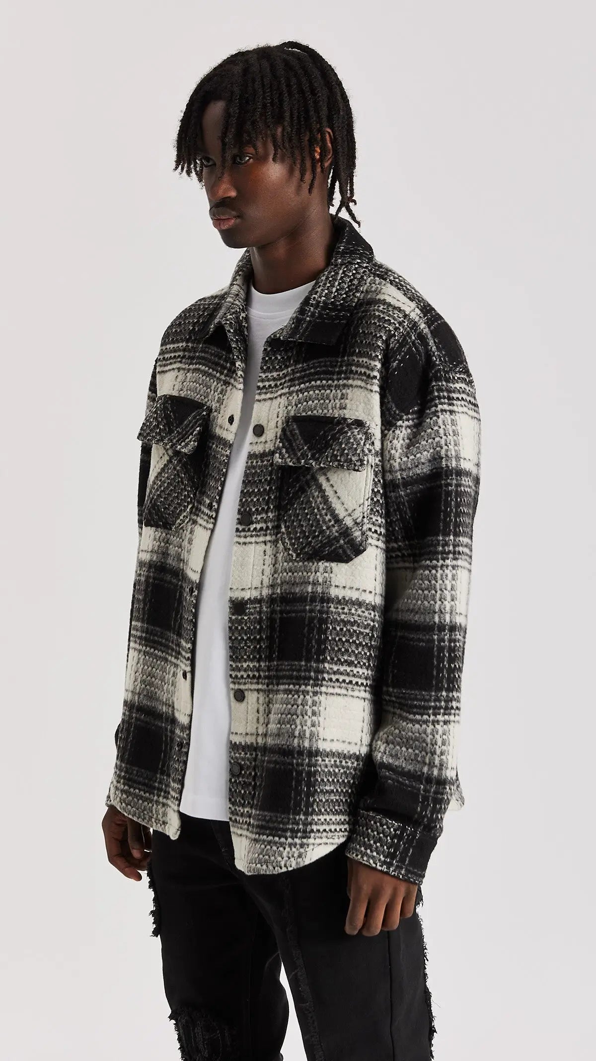 White Check Flannel Shirt - ONLY THE BLIND™