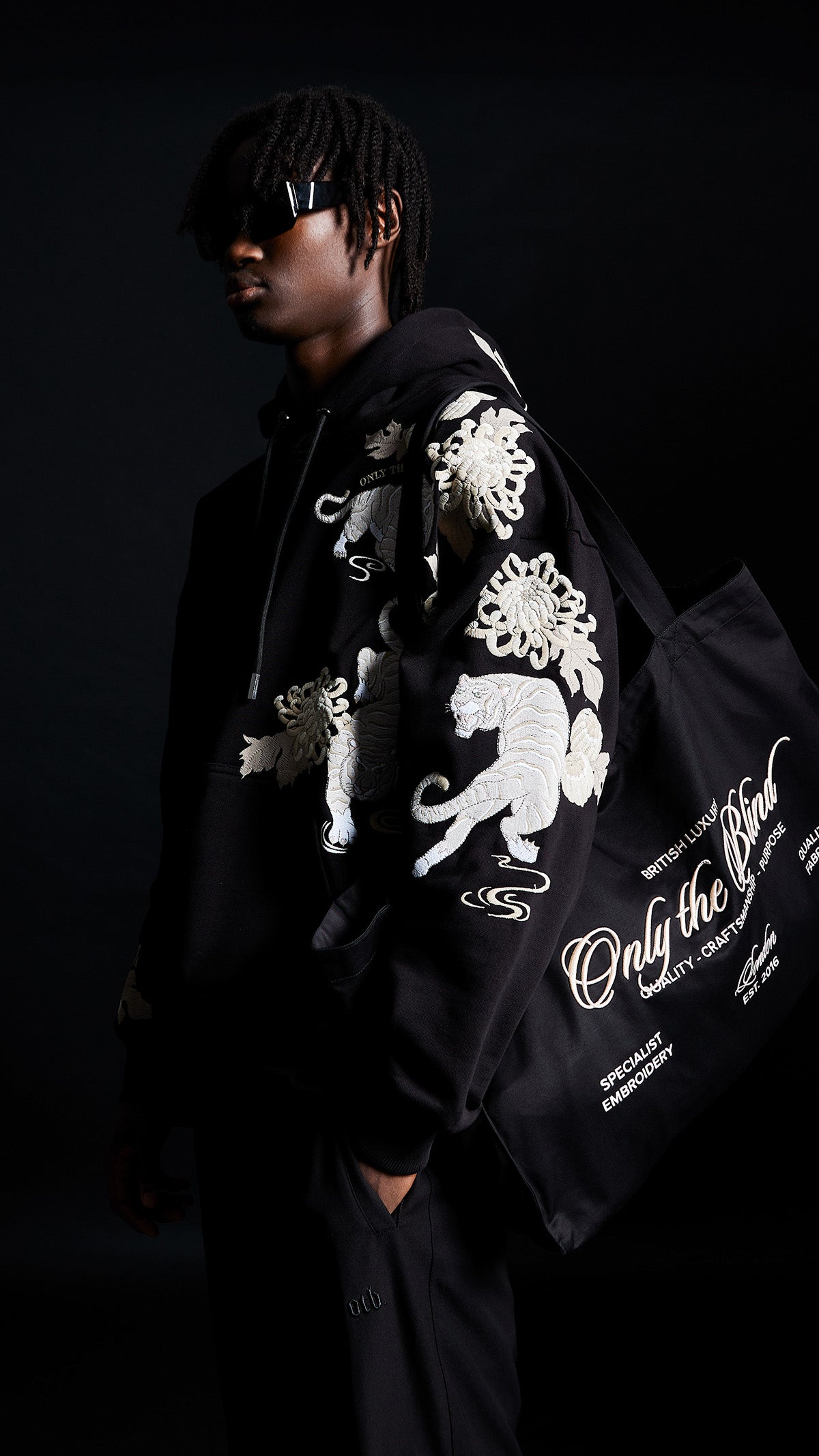 Black Koda Tiger Hoodie - ONLY THE BLIND™