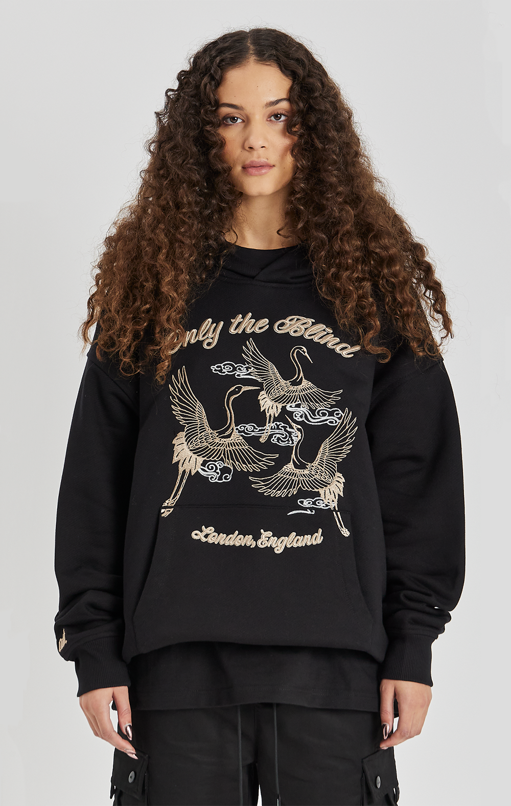Crane Embroidered Hood - ONLY THE BLIND™