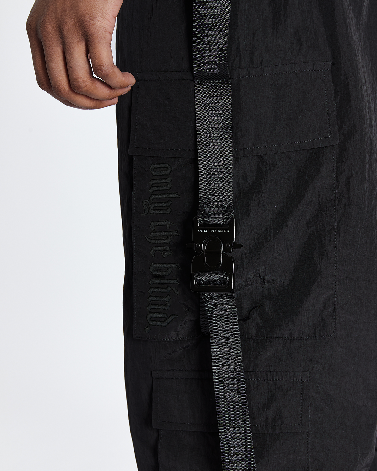 Black Nylon Cargos - ONLY THE BLIND™