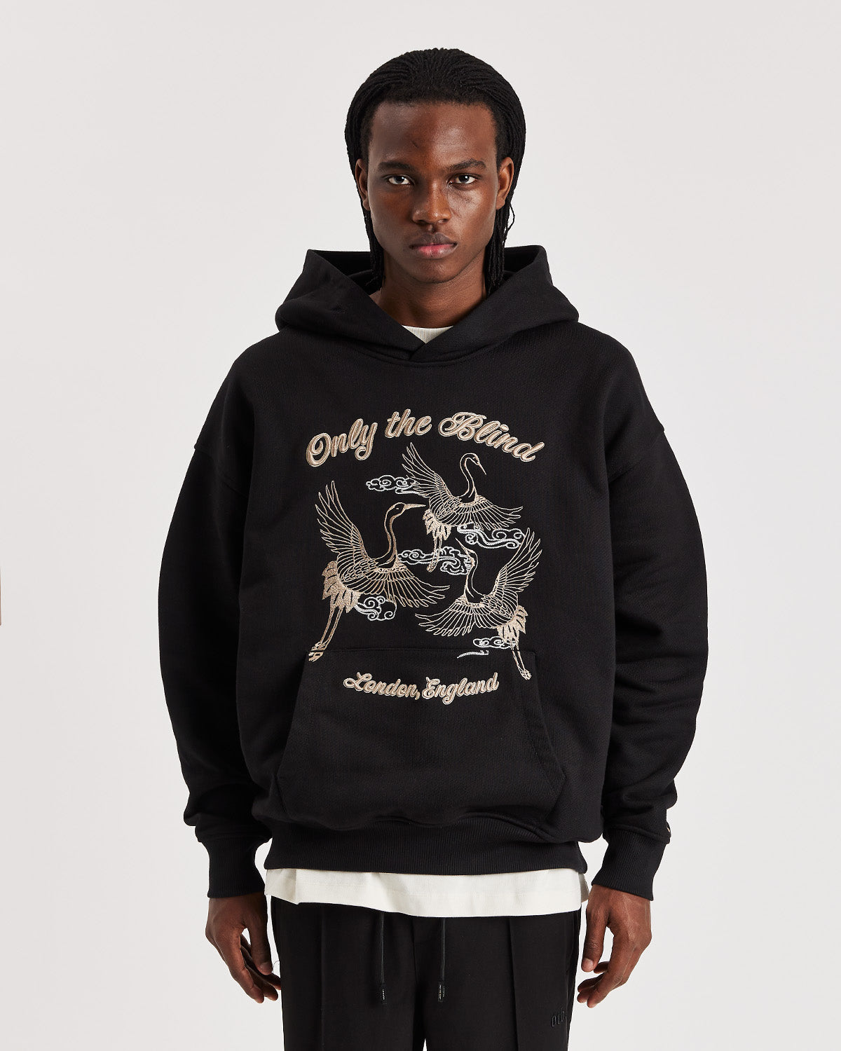 Crane Embroidered Hood - ONLY THE BLIND™