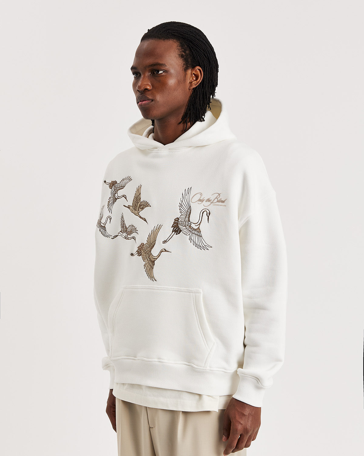 Vintage White Crane Hood - ONLY THE BLIND™