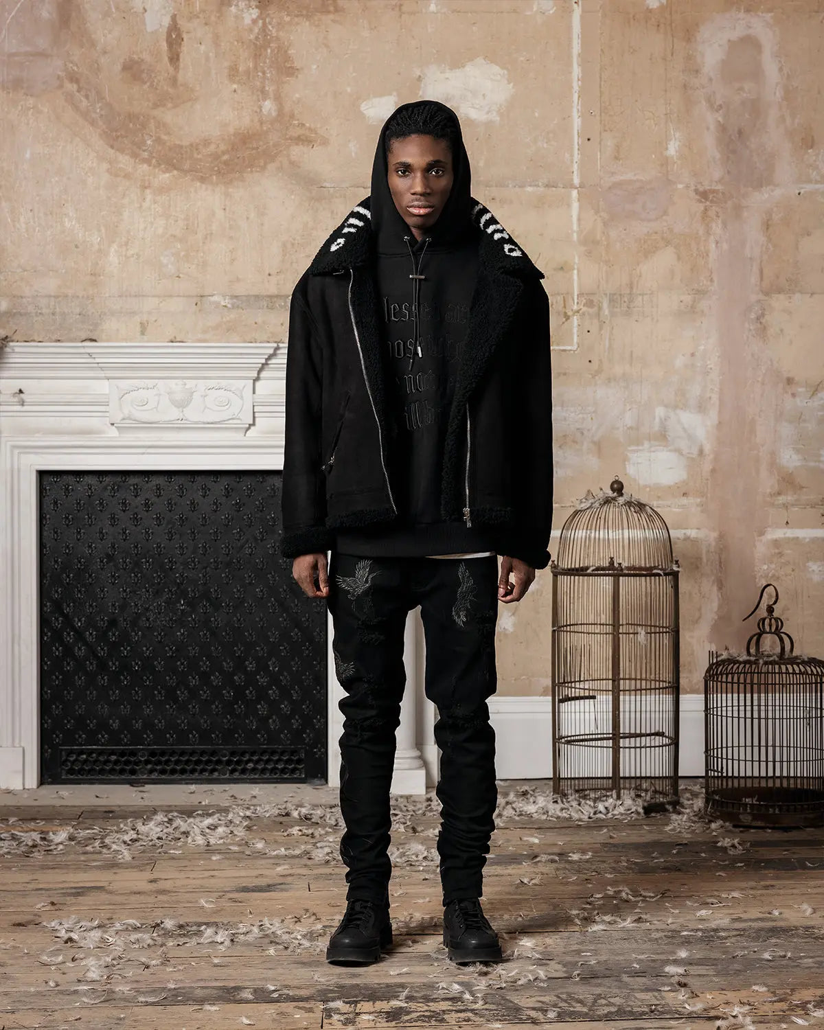 Black Split Statement Hoodie - ONLY THE BLIND™