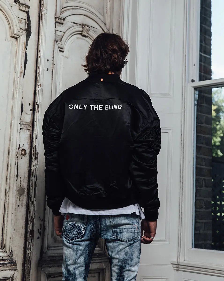 Signature Satin Black Bomber ONLY THE BLIND