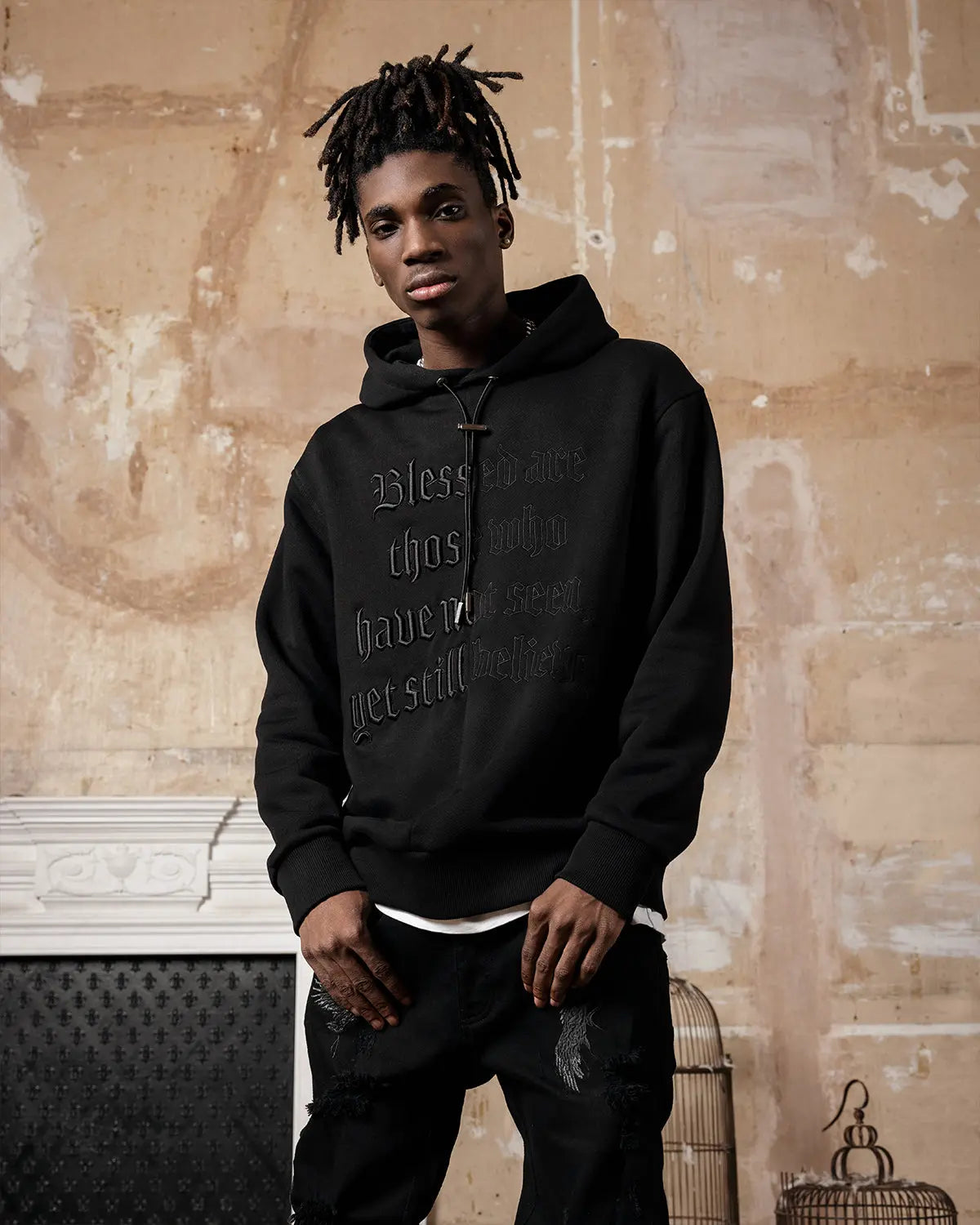 Black Split Statement Hoodie - ONLY THE BLIND™