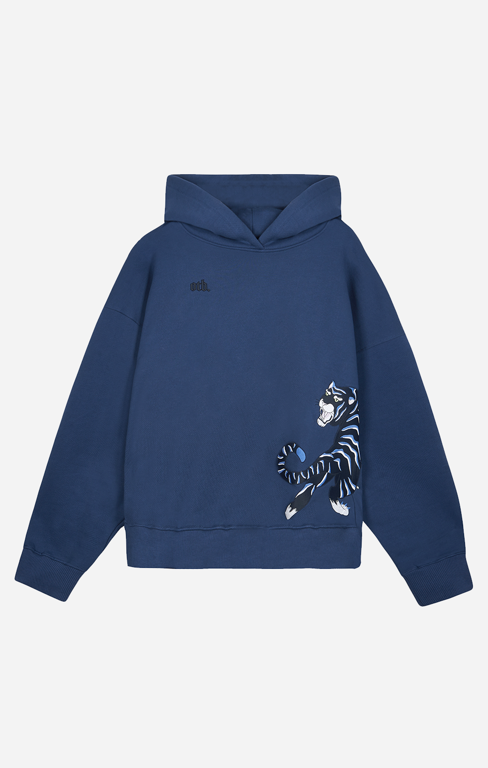 Azurblauer Tiger-Statement-Hoodie