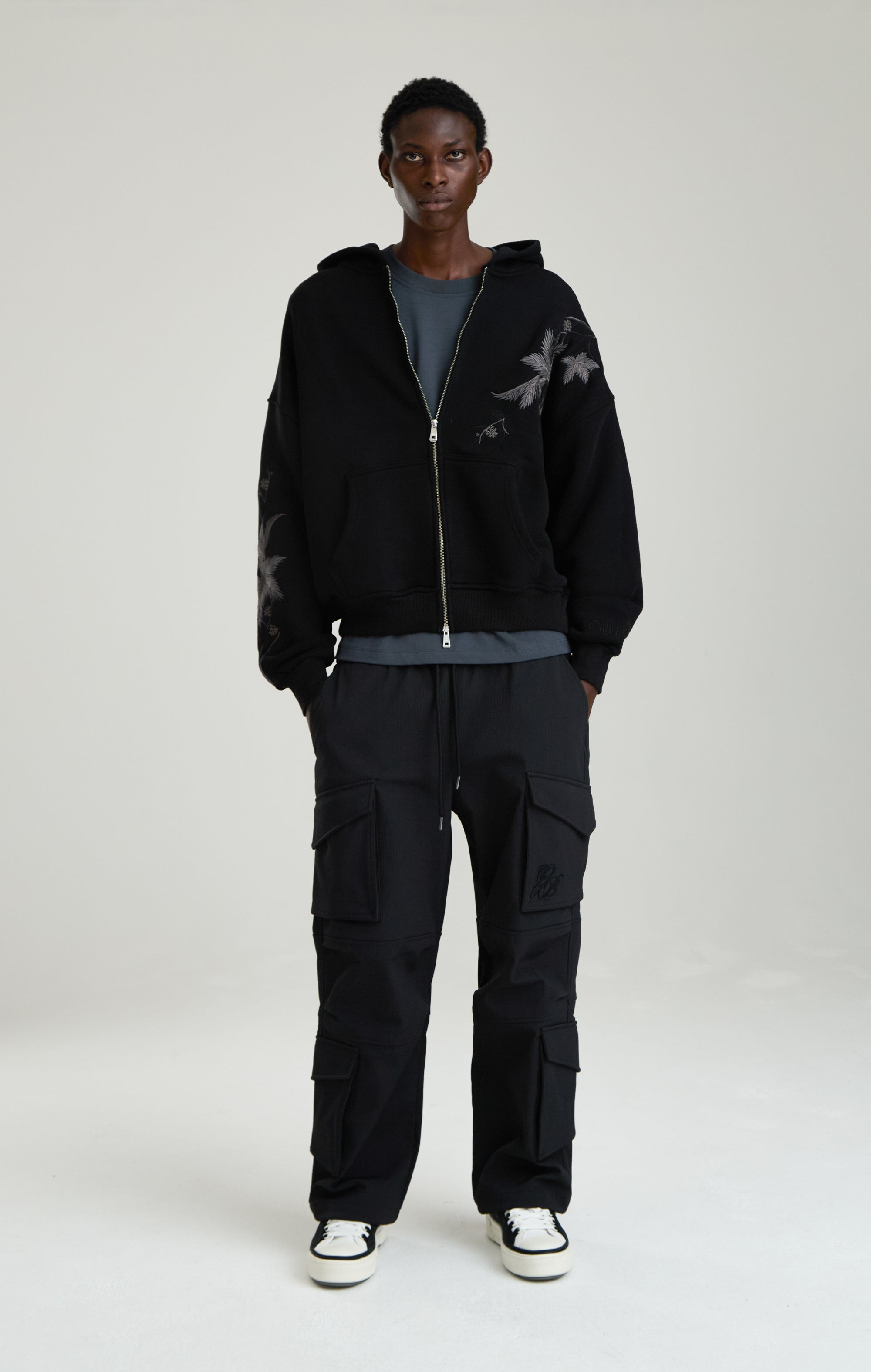 Mitternacht Hawthorn Reißverschluss Hoodie