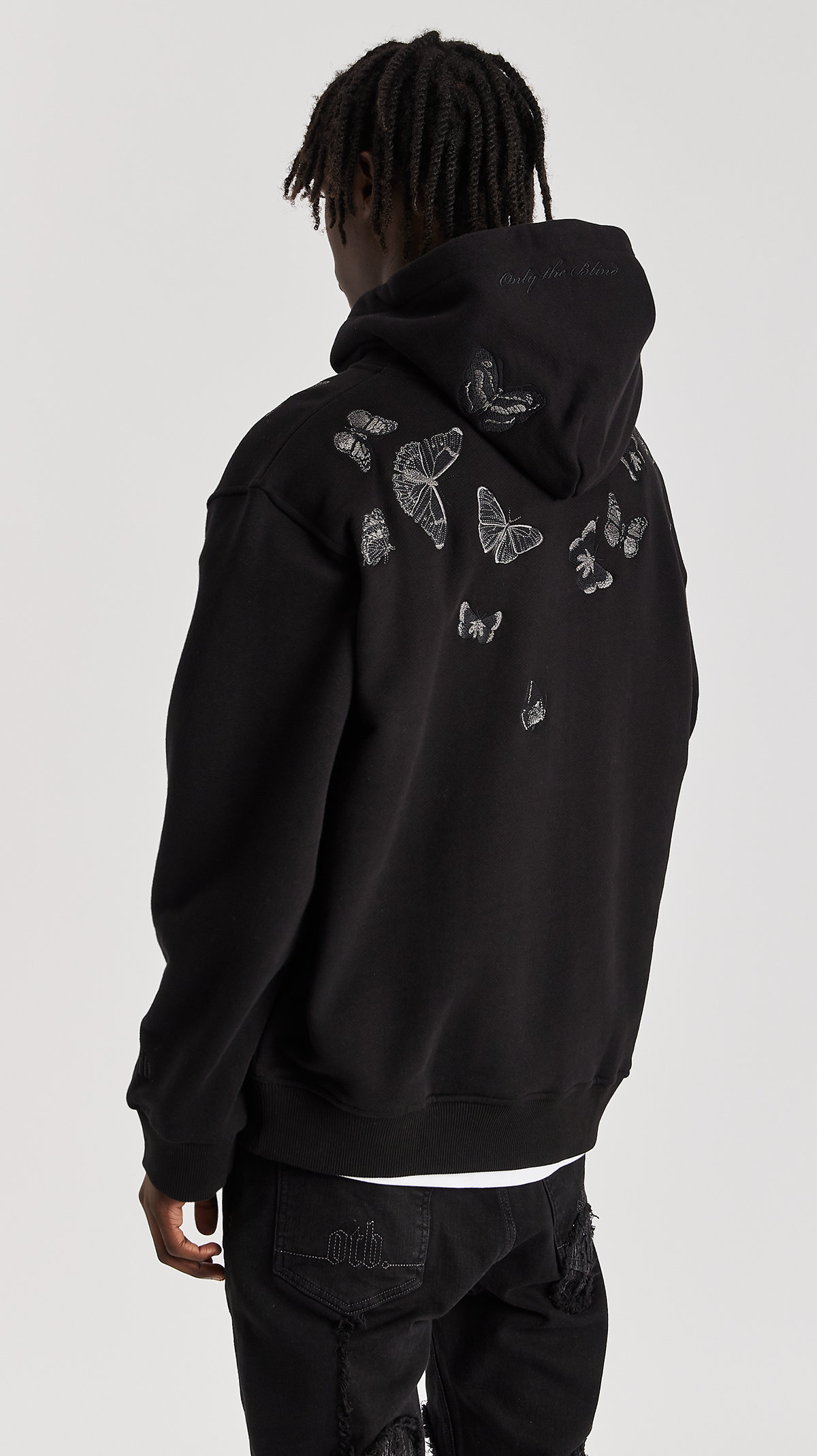EMBROIDERED BUTTERFLY HOODIE
