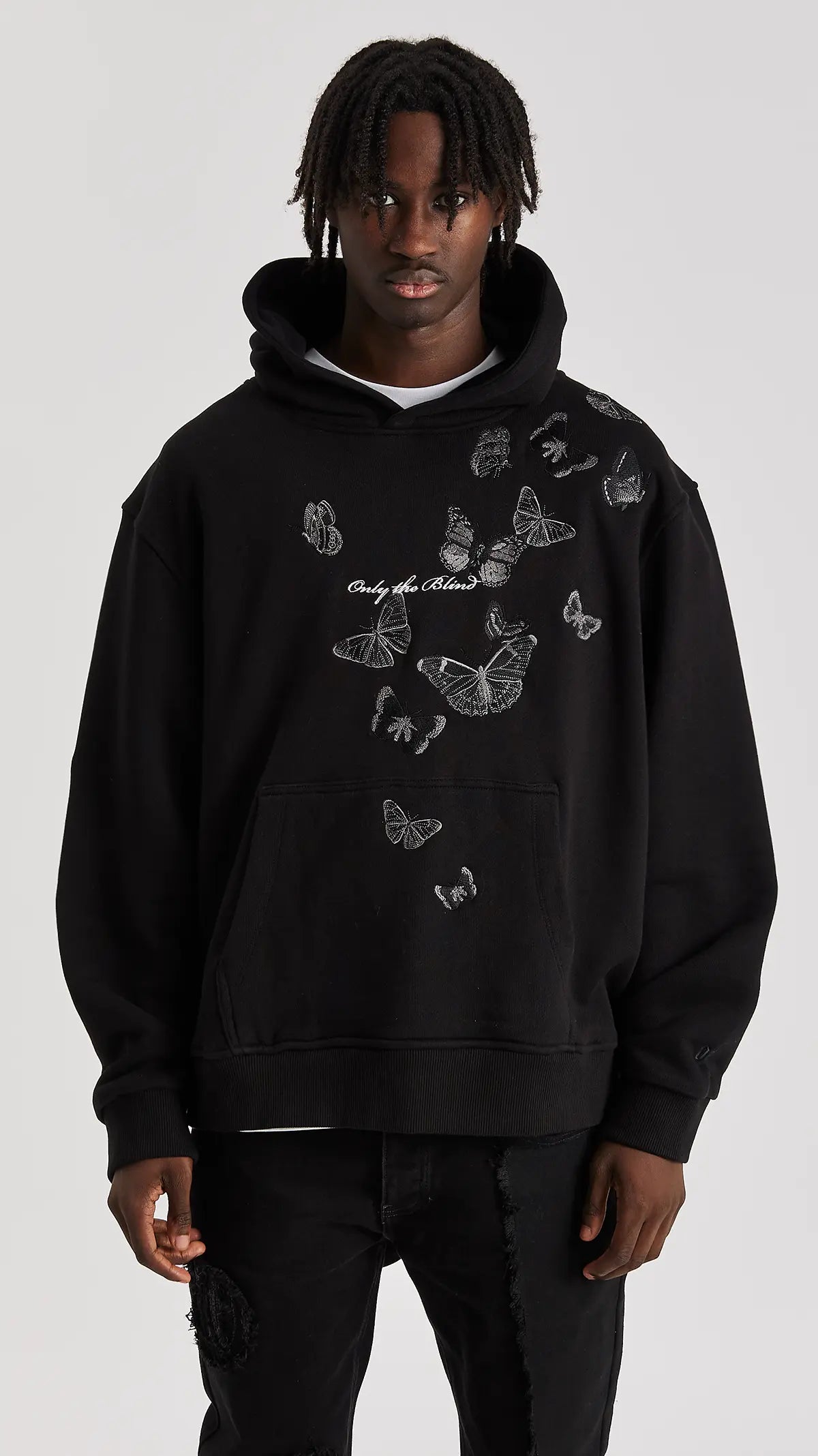 EMBROIDERED BUTTERFLY HOODIE