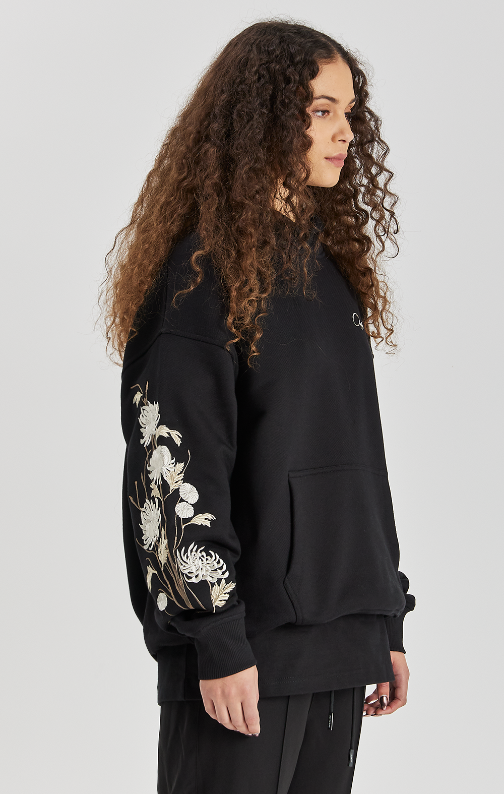 Colt Black Embroidered Floral Hoodie