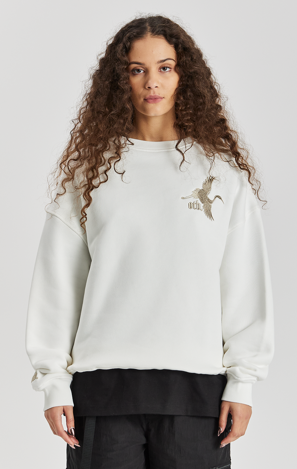 Vintage White Statement Crew Sweatshirt