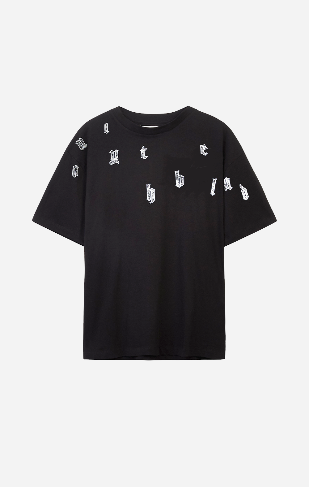 BLACK TAPESTRY APPLIQUÉ T-SHIRT