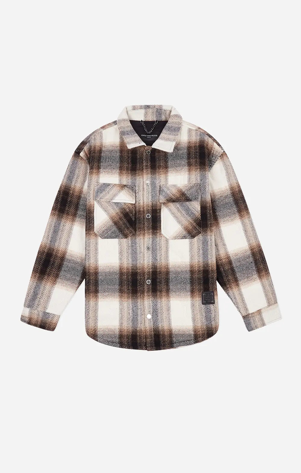 TAUPE QUILTED FLANNEL SHIRT