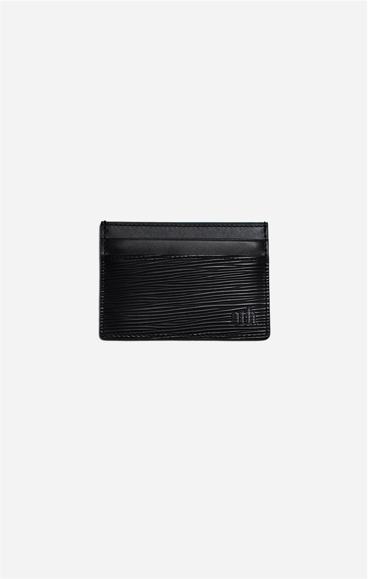 EPI Leather Debossed Card Holder - Black